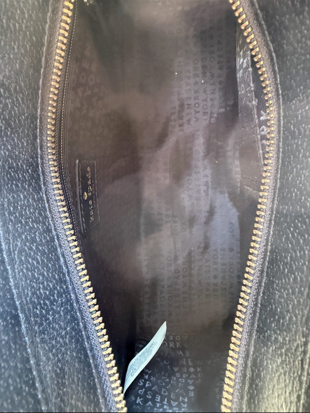 Kate Spade New York Floral Tote Bag Black Leather Top Blue Flower Print - Picture 11 of 13